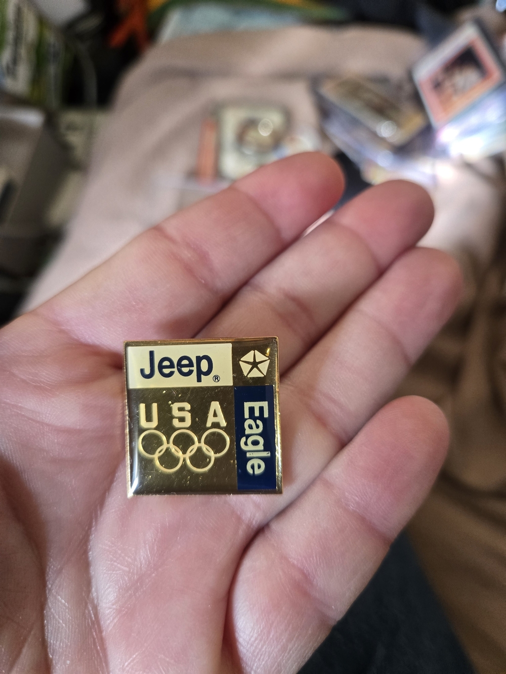 Jeep Gold and Navy USA Eagle Olympic Pin